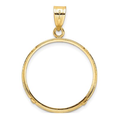 14K Yellow Gold Coin Bezel Pendant – view 4