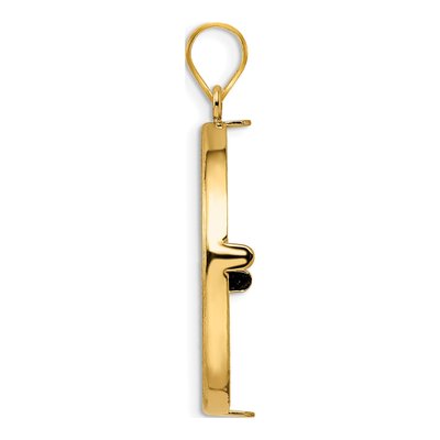 14K Yellow Gold Coin Bezel Pendant – view 3