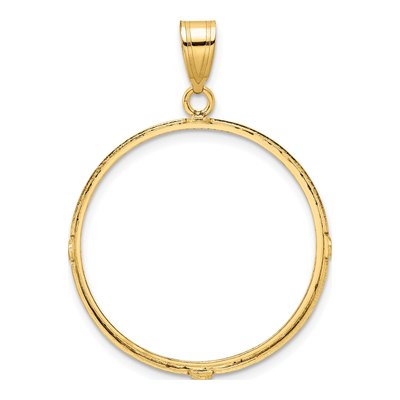 14K Yellow Gold Coin Bezel Pendant – view 4