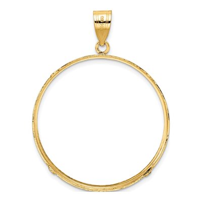 14K Yellow Gold Coin Bezel Pendant – view 3