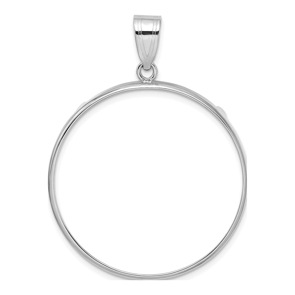 14K White Gold Coin Bezel Pendant