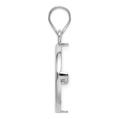 14K White Gold Coin Bezel Pendant – view 3