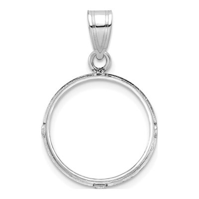 14K White Gold Coin Bezel Pendant – view 4