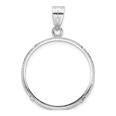 14K White Gold Coin Bezel Pendant – view 3