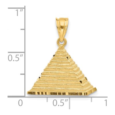 14K Yellow Gold Pyramid Pendant – view 5