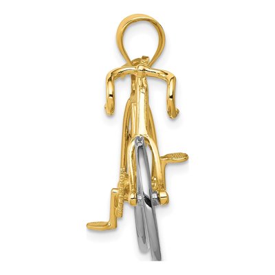 14K Two-Tone Gold 3D Bicycle Pendant – view 3