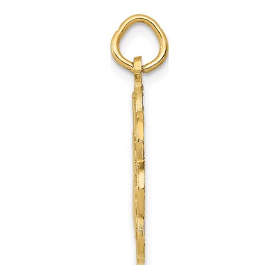 14K Yellow Gold I LOVE DOGS Scalloped Pendant – view 3