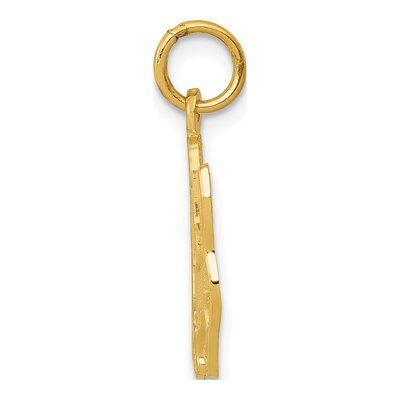 14K Yellow Gold Textured Hound Dog Pendant – view 3