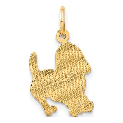 14K Yellow Gold Textured Hound Dog Pendant – view 4