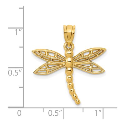 14K Yellow Gold Dragonfly Charm – view 4