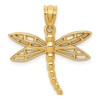 14K Yellow Gold Dragonfly Charm