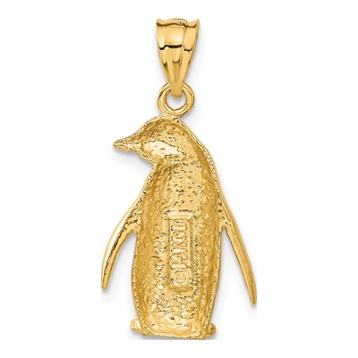 14K Yellow Gold Penguin Pendant – view 4