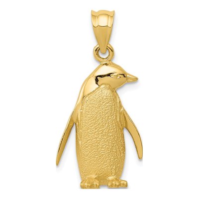 14K Yellow Gold Penguin Pendant