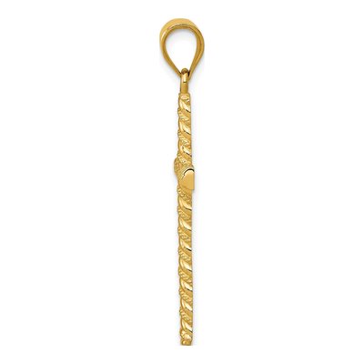 14K Yellow Gold Twisted Cross Pendant – view 3