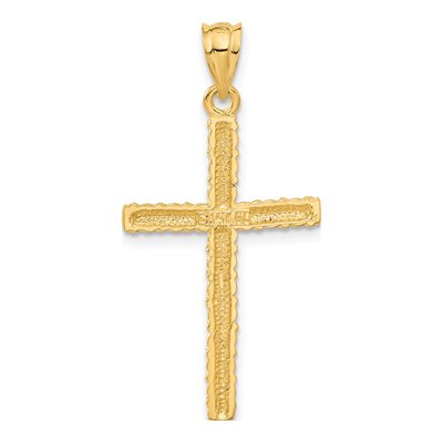14K Yellow Gold Twisted Cross Pendant – view 4