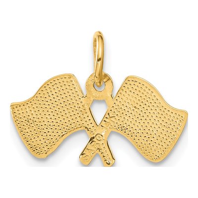14K Yellow Gold Racing Flags Pendant – view 4