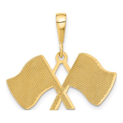 14K Yellow Gold Racing Flags Pendant – view 4