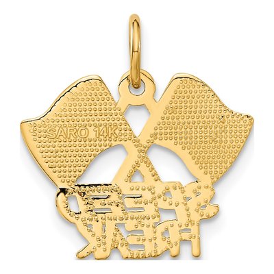 14K Yellow Gold Racing Flags Speed Freak Charm – view 4