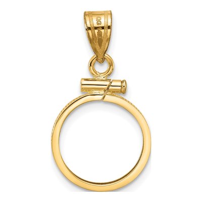 14K Yellow Gold Screw Top Coin Bezel Mount Coin Bezel – view 4