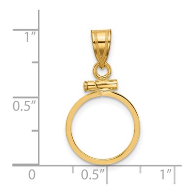 14K Yellow Gold Screw Top Coin Bezel Mount Coin Bezel – view 5