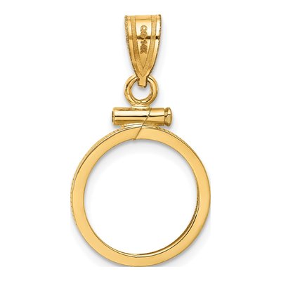 14K Yellow Gold Screw Top Coin Bezel Coin Bezel – view 3