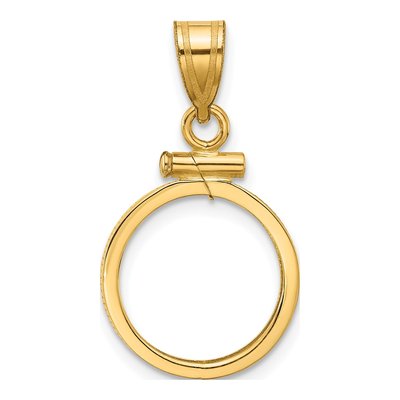 14K Yellow Gold Screw Top Coin Bezel Coin Bezel