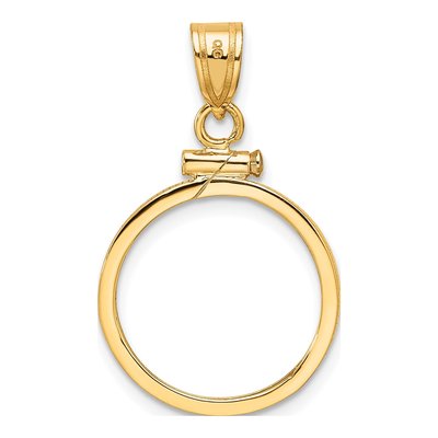 14K Yellow Gold Screw Top Coin Bezel Coin Bezel – view 4