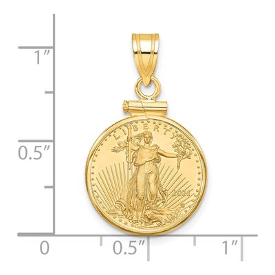 14K Yellow Gold Screw Top Coin Bezel Pendant – view 2