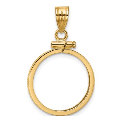 14K Yellow Gold Screw Top Coin Bezel Mount Coin Bezel – view 4