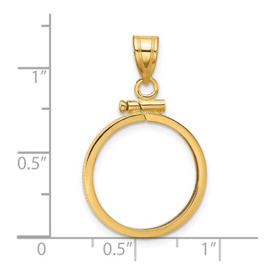 14K Yellow Gold Screw Top Coin Bezel Mount Coin Bezel – view 5