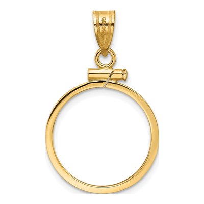 14K Yellow Gold Screw Top Coin Bezel Coin Bezel – view 3
