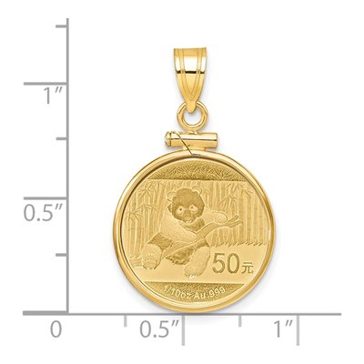 14K Yellow Gold Screw Top Coin Bezel Pendant – view 2