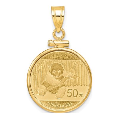 14K Yellow Gold Screw Top Coin Bezel Pendant