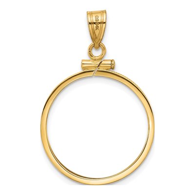 14K Yellow Gold Screw Top Coin Bezel Coin Bezel – view 4