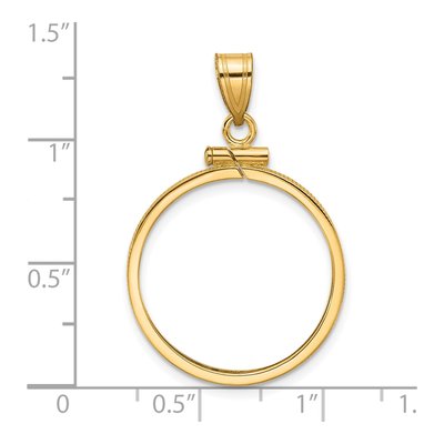 14K Yellow Gold Screw Top Coin Bezel Coin Bezel – view 5