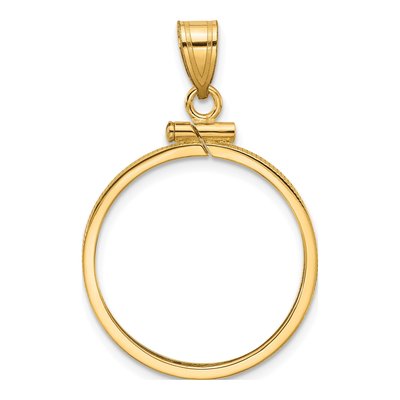 14K Yellow Gold Screw Top Coin Bezel Coin Bezel