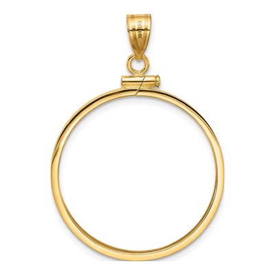 14K Yellow Gold Screw Top Coin Bezel Coin Bezel – view 4