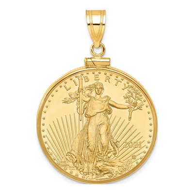 14K Yellow Gold Coin Bezel Pendant