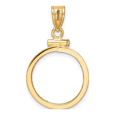 14K Yellow Gold Screw Top Coin Bezel Pendant – view 4