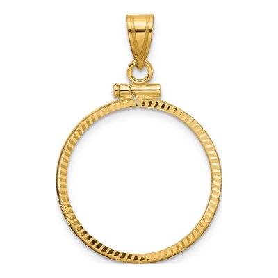 14K Yellow Gold Coin Bezel Pendant