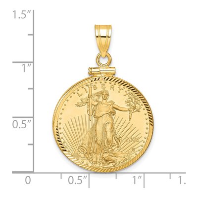 14K Yellow Gold 4oz American Eagle Coin Bezel Pendant – view 2