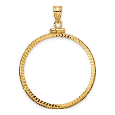 14K Yellow Gold Coin Bezel Pendant