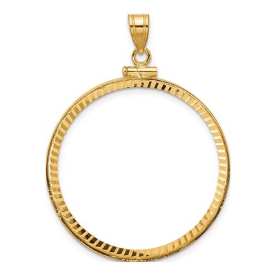 14K Yellow Gold Screw Top Coin Bezel Pendant
