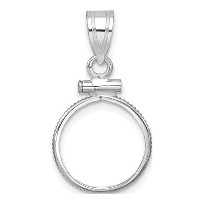 14K White Gold Screw Top Coin Bezel Coin Bezel