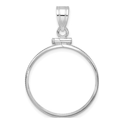 14K White Gold Screw Top Coin Bezel Coin Bezel
