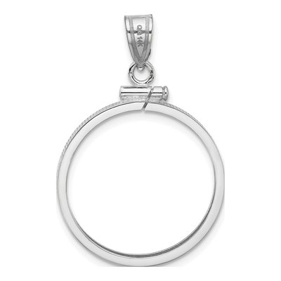 14K White Gold Screw Top Coin Bezel Coin Bezel – view 3
