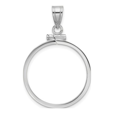 14K White Gold Screw Top Coin Bezel Coin Bezel