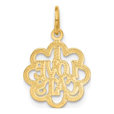 14K Yellow Gold I LOVE CATS Charm – view 4