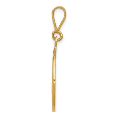 14K Yellow Gold Angel Round Pendant – view 3