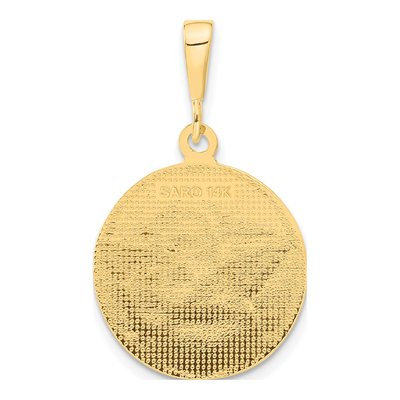14K Yellow Gold Angel Round Pendant – view 4